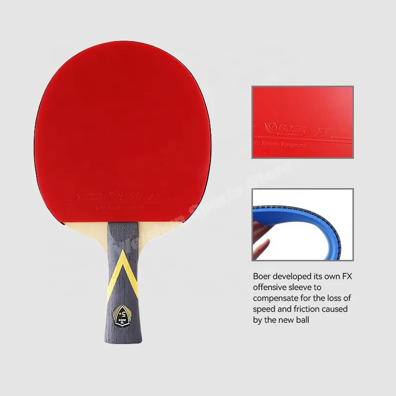 5 Starts Table Tennis Racket Professional Ping Pong Paddle 5+2 Carbon Ping Pong Racket with Bag for Arc Fast Attack Style 1pc