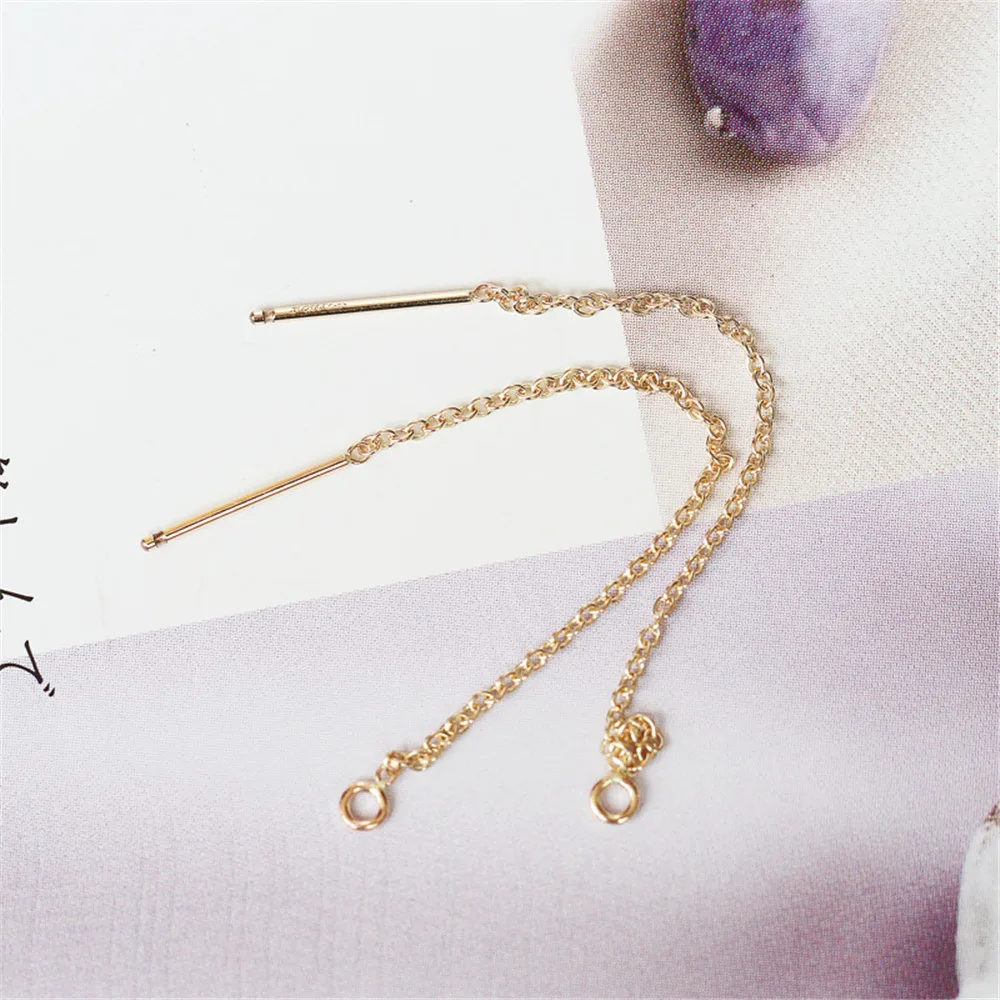 

American 14K Gold-filled French Ear String O-chain Side Chain Ear String Ear Hook DIY Accessories B807