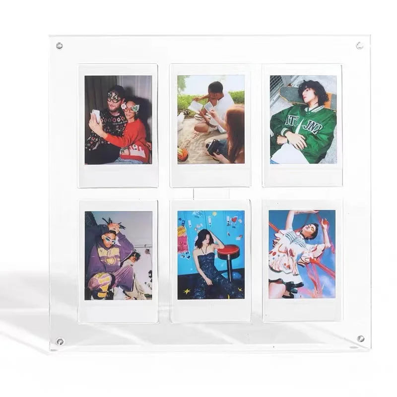 Transparent Photo Frame Acrylic 6 Card Slot 3 inch Kpop Holder Photocard Holder Picture Frame Display Stand Desktop Ornament