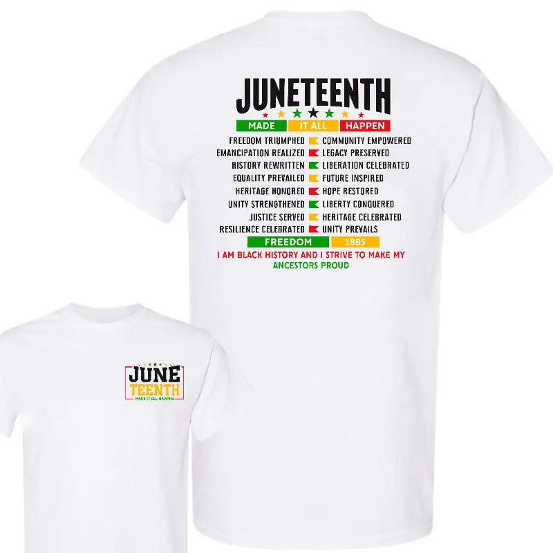 

Juneteenth Tribute T - Shirt: Commemorating Freedom's Triumph and Black Heritage