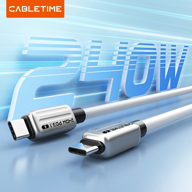 CABLETIME PD 240W USB C Cable PD3.1 Type C  Fast Charging Cables USB C to C Power Wire for Macbook Laptop iPhone 16  XIAOMI