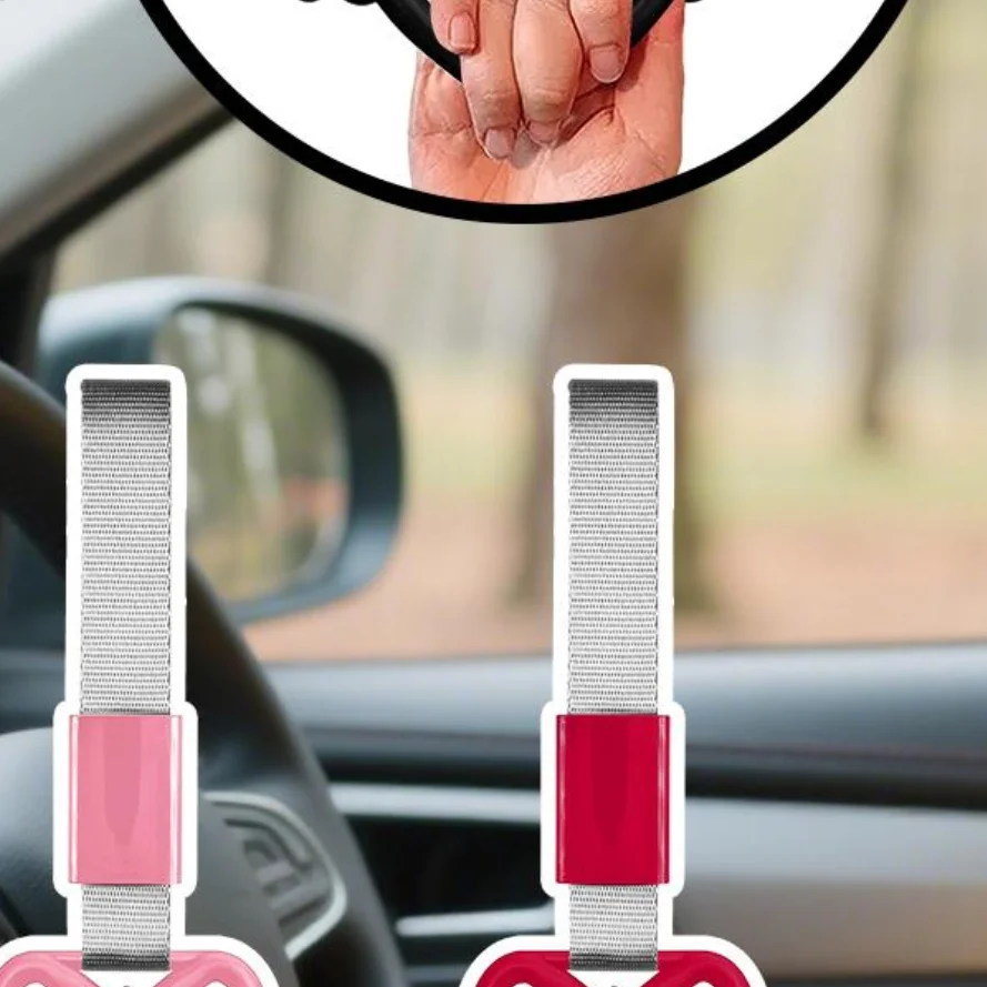 

Car Love Wings Pull Ring Pendant Heart Shaped Car Handle Strap Car Accessory Heart Hand Strap Automotive Interior Exterior Decor