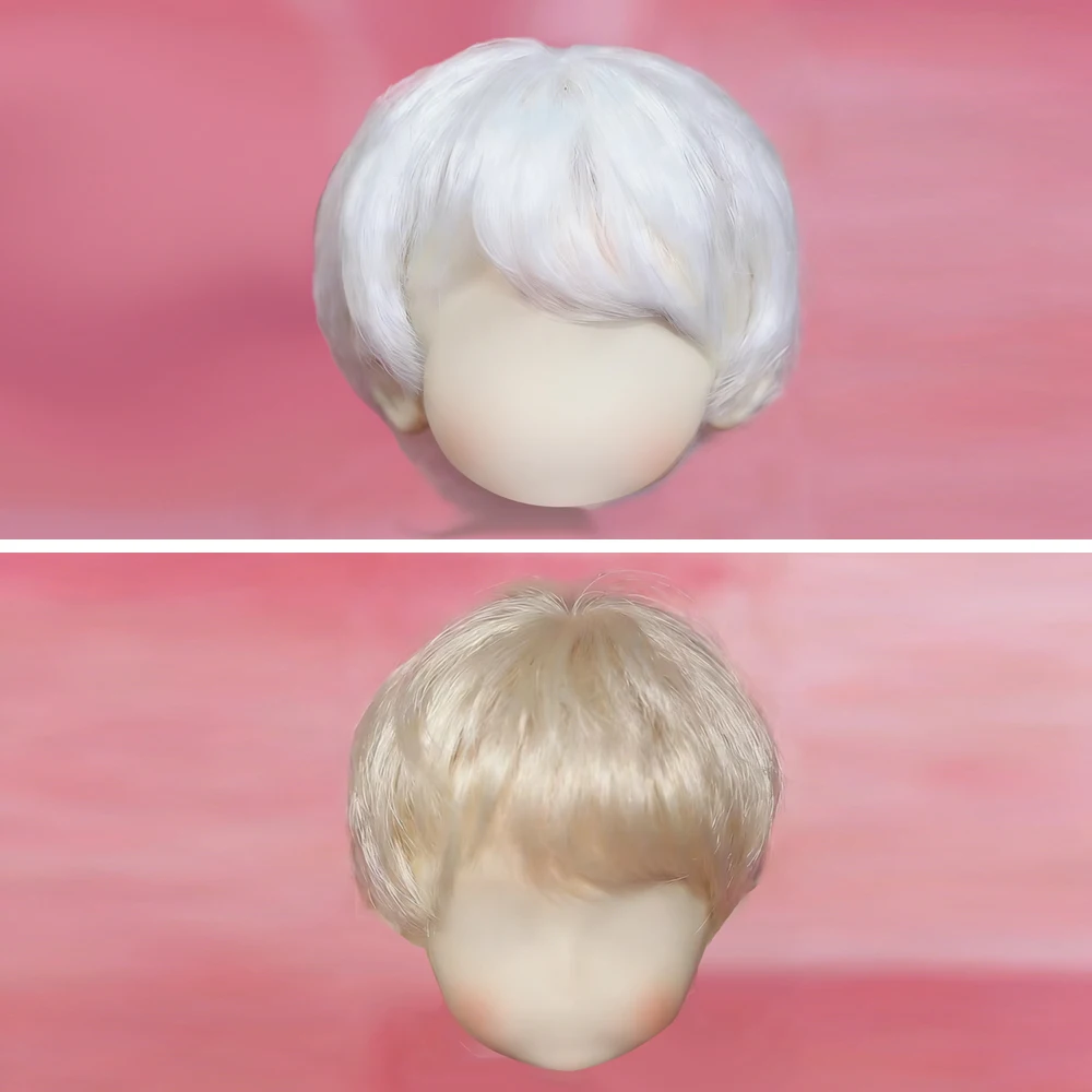 

BJD doll wig gray black white Golden short hair wigs for 1/3 1/4 1/6 BJD DD SD MSD YOSD doll High-temperature hair wigs