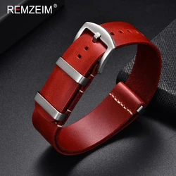 High Quality Genuine Leather Strap Band 18mm 20mm 22mm 24mm Brown Brown Black Replacement Wristband for Men