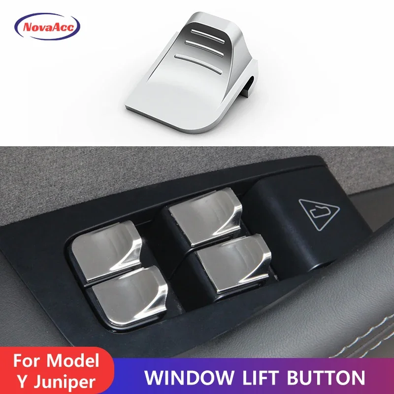 Car Window Lift Button For Tesla Model Y Juniper 2025 ABS Durable Smooth Operation Switch Anti-Wear Anti-Aging Control Button