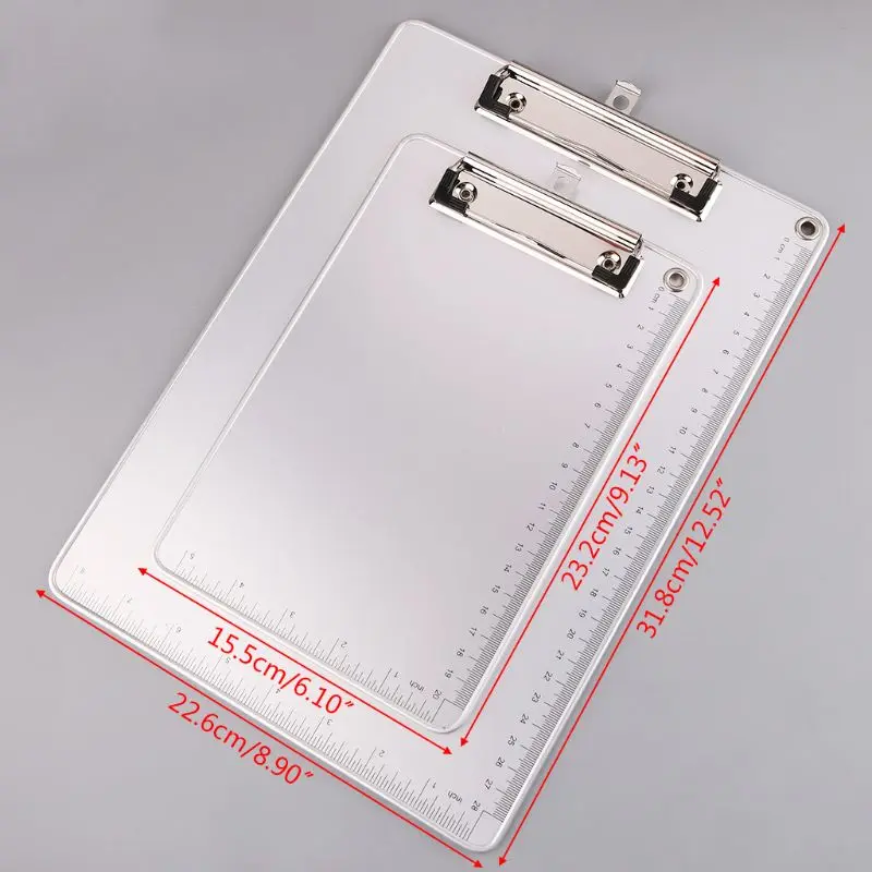 Tragbare Aluminium legierung Schreib clip Board Anti-Rutsch-Datei Hartfaser platte Papier h – Detail 10