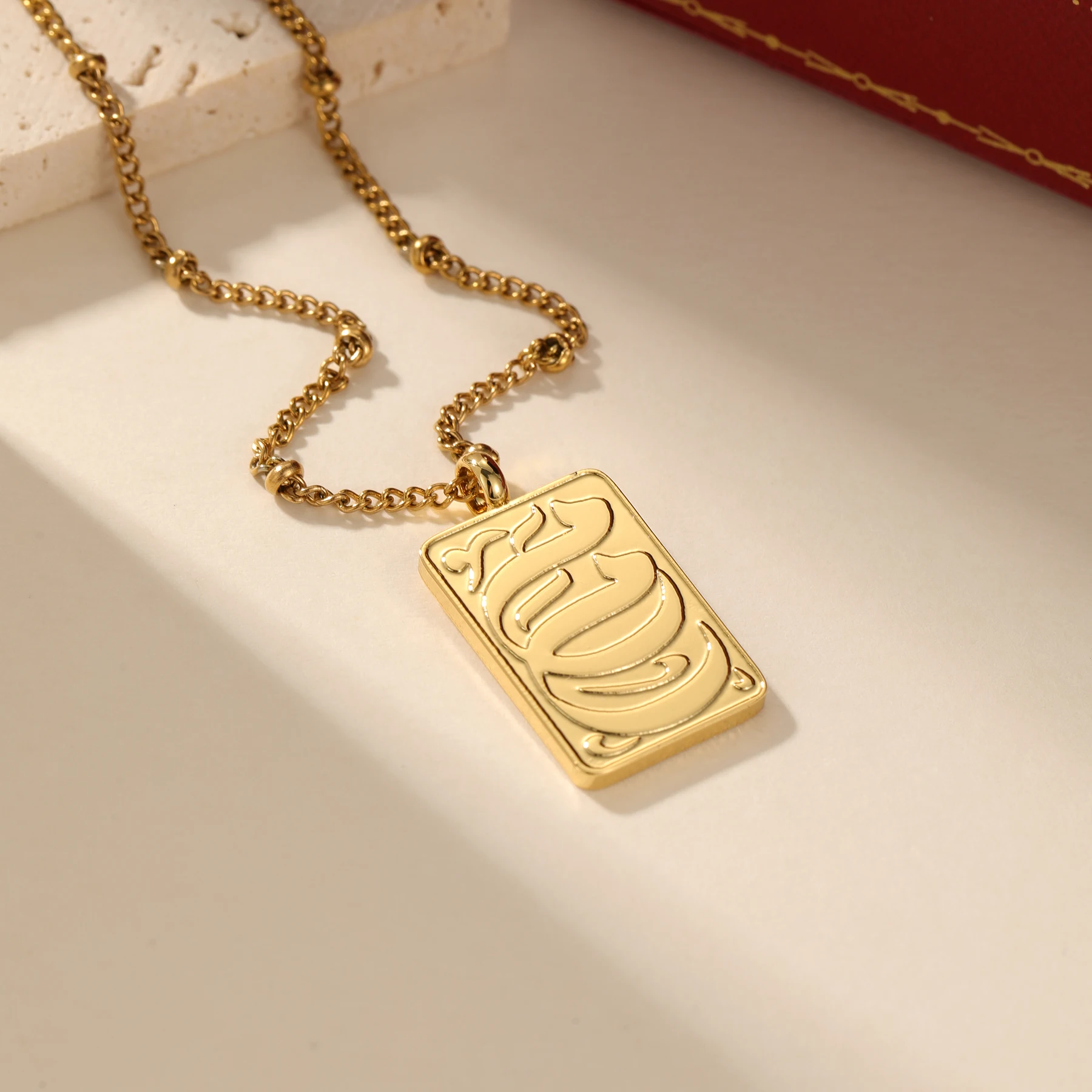 

"My Mother" Arabic Tag Necklace – Custom Name Engraved Jewelry Minimalist Ummi Pendant Eid Mother’s Day Milestone Gift for Her