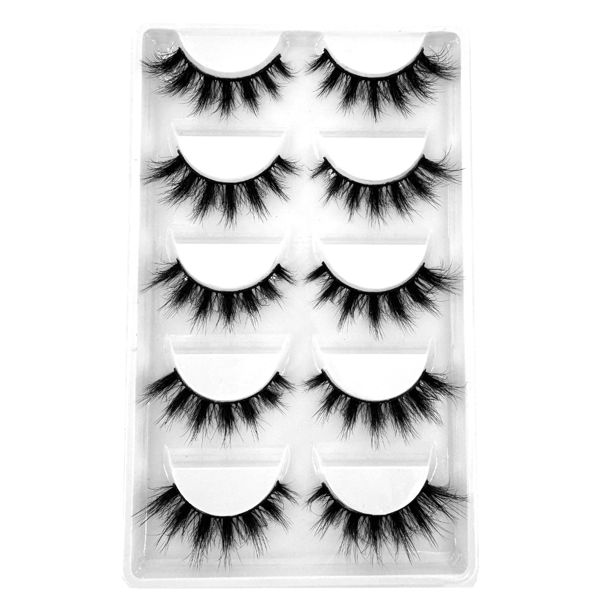 5 Paar natürliche lange falsche Wimpern gefälschte Wimpern langes Make-up 3D-Nerzwimpern Verlängerungswimpern wiederverwendbare Nerzwimpern für Schönheit – Detail 1