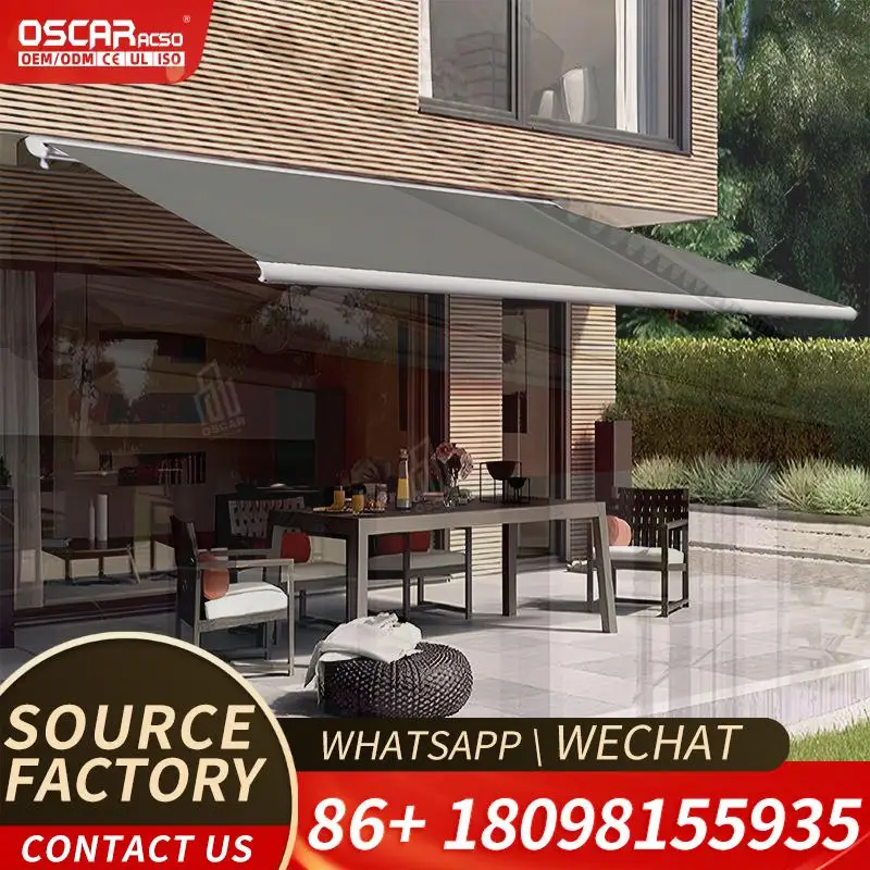 Exterior Thermal Break Retractable Waterproof Sunproof Pvc Aluminum Pergola for Outdoor Villa and Modern House Retractable Awnin