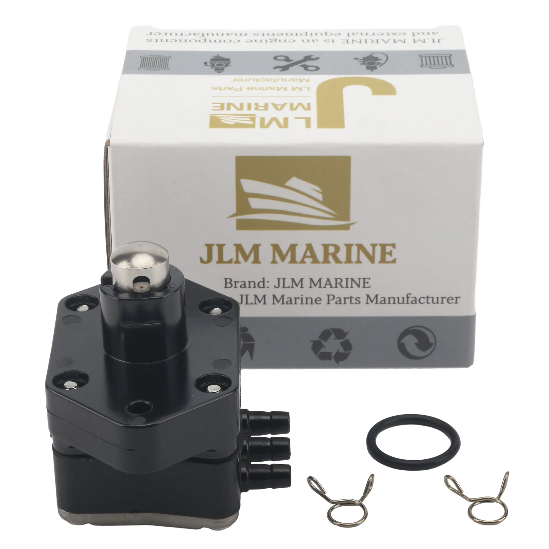 JLM Marine Outboard Fuel Pump Kit With Clamps for Yamaha 20 25 30 40 45 50 60 HP 4 Stroke 62Y-24410-00 62Y-24410-01