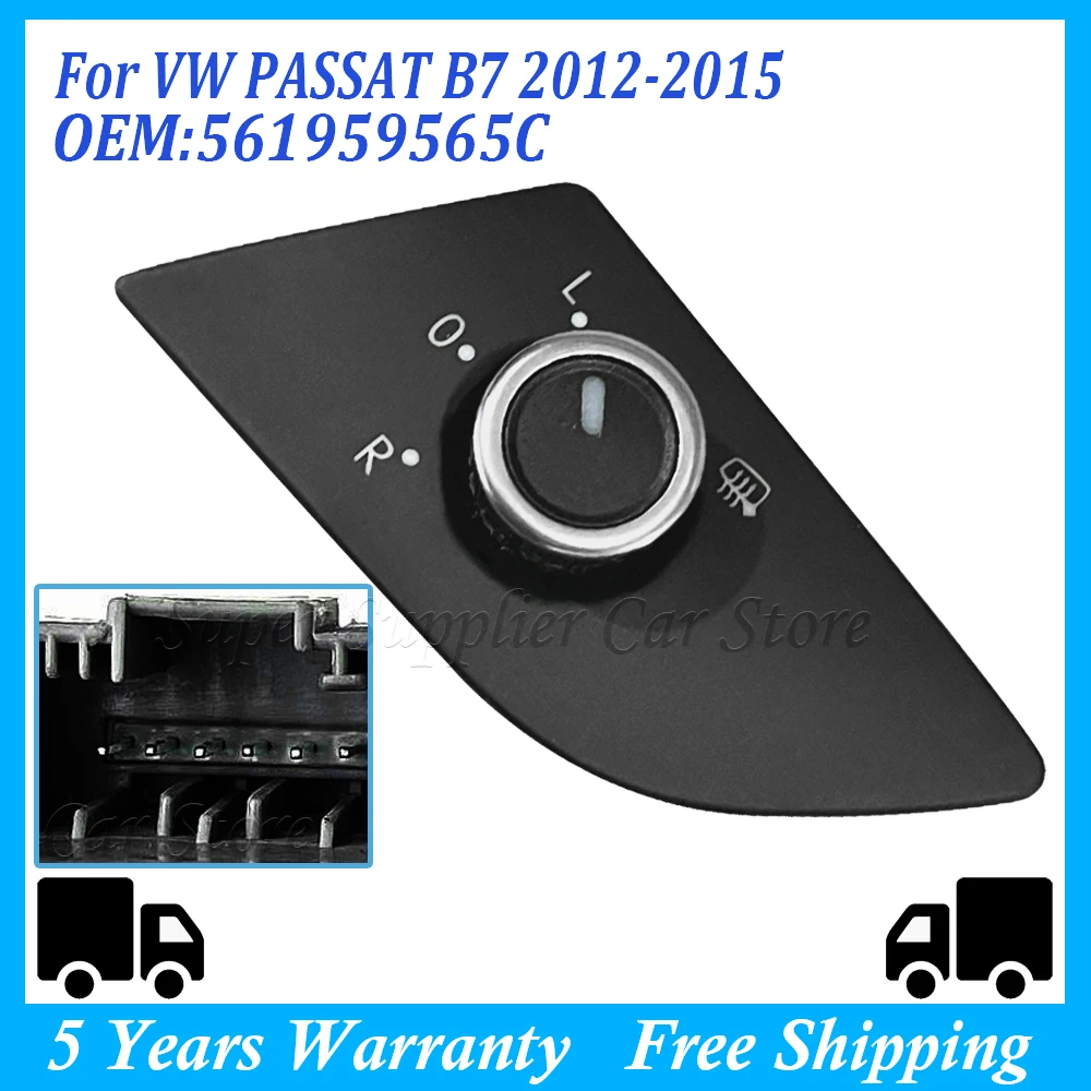 

For VW Passat B7 2011 2012 2013 2014 2015 New Side Rear View Mirror Control Switch Button Knob With Heating 561959565C 561959565
