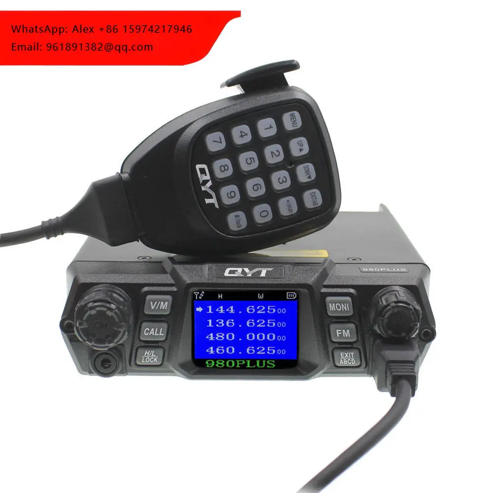 

Мобильная радиостанция QYT KT-980plus, 75 Вт VHF и 55 Вт UHF, с двойным дисплеем, 136-174 МГц и 400-480 МГц, двухдиапазонная рация-трансивер