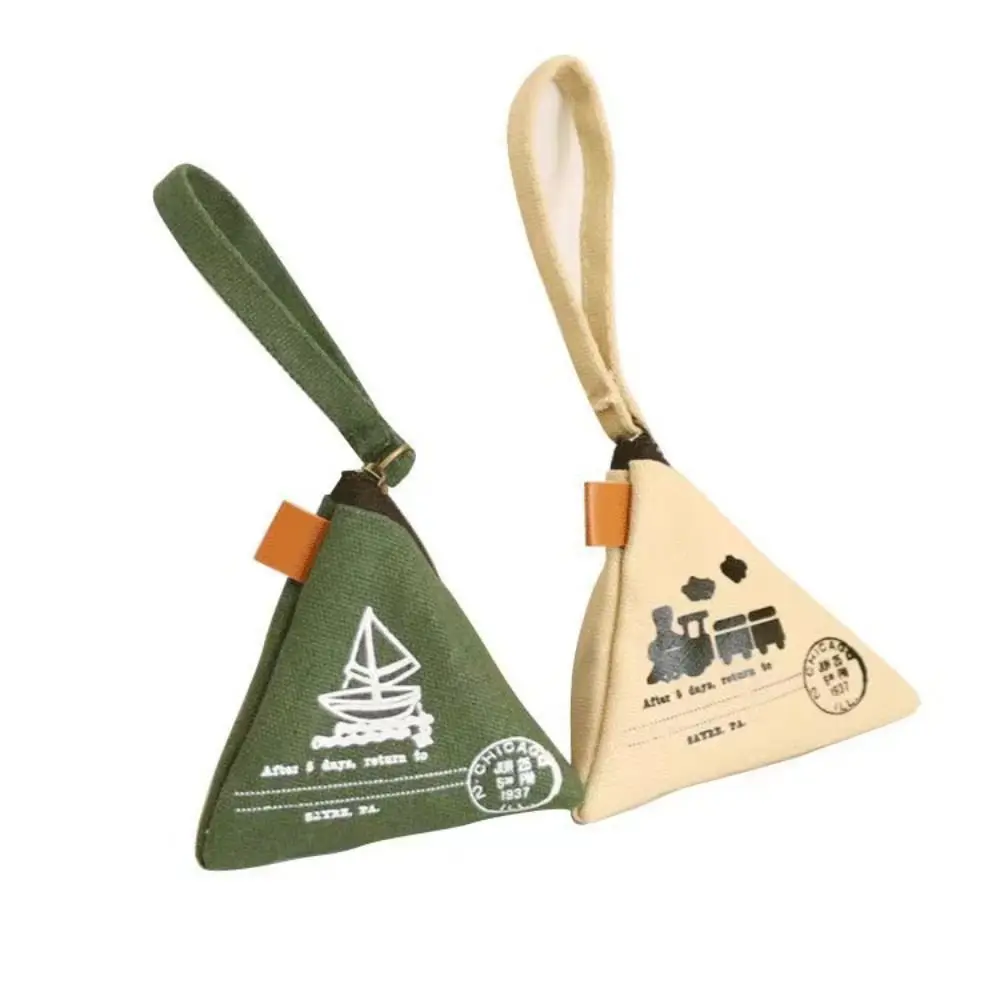 High Quality Canvas Zongzi Shaped Zero Purse Portable Fashion Style Mini Coin Bag Iron Tower Pattern Pocker Wallets