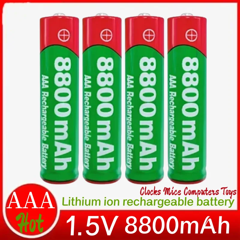 

AAA1.5V Battery 8800mAh 100% Rechargeable Battery Lithium Ion 1.5V Battery for Clocks Mice Computers Toys So on