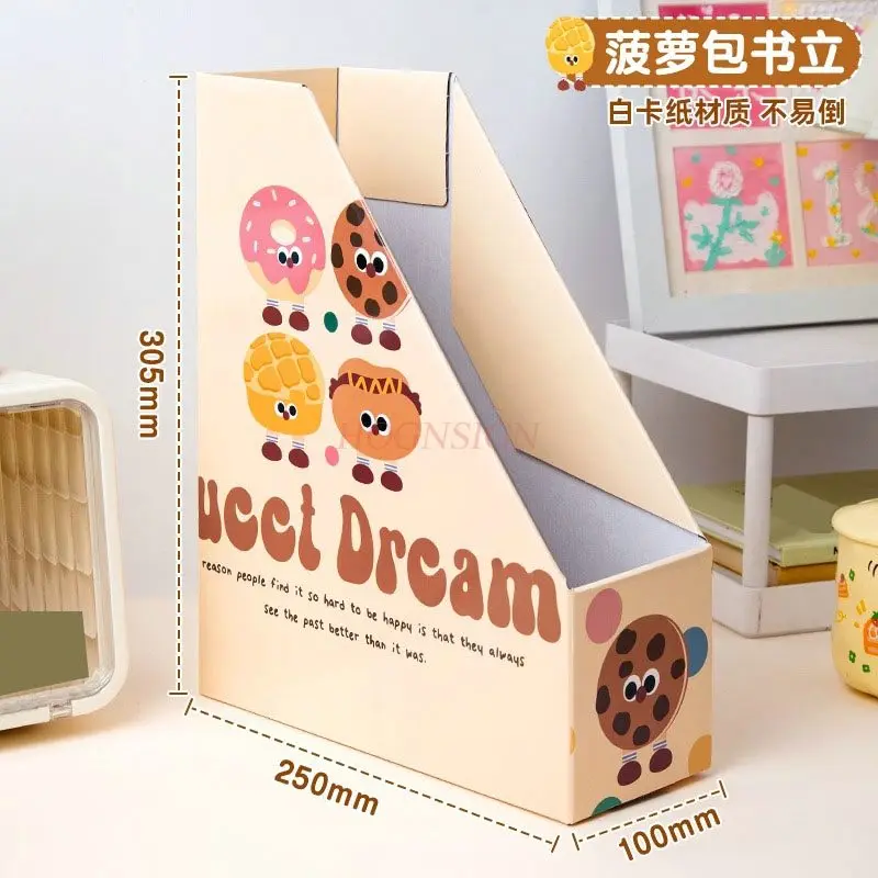 1 個のかわいい漫画ブックスタンド、デスクトップ本棚スタンド、パーティションボード、固定ブックレイヤーパーティションボード