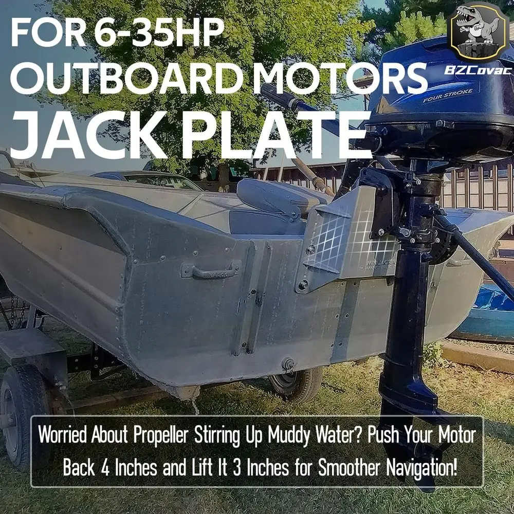 4 Recessed Mini Jack Plate for Outboard Motors up to 35 HP, with Integrated Mounting Bracket
