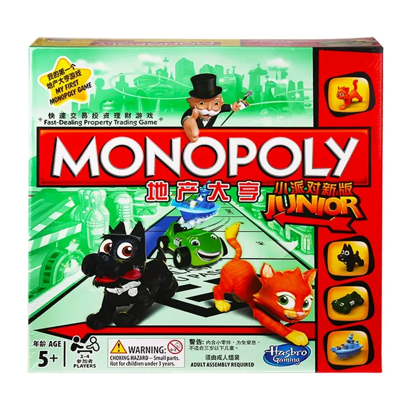 Hasbro Real Estate Tycoon Little Party Monopoly Figure Board Game Interactive Children\'s Educational Fun Portable Toy