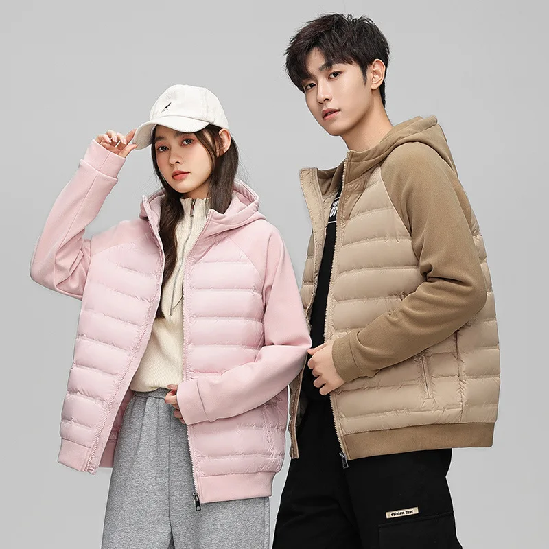 Man Winter Causal Hooded Jacket 90% Duck Down Woman Jackets Warm Outdoor Parkas Unisex Style Outdoors Coat Matching Outfits