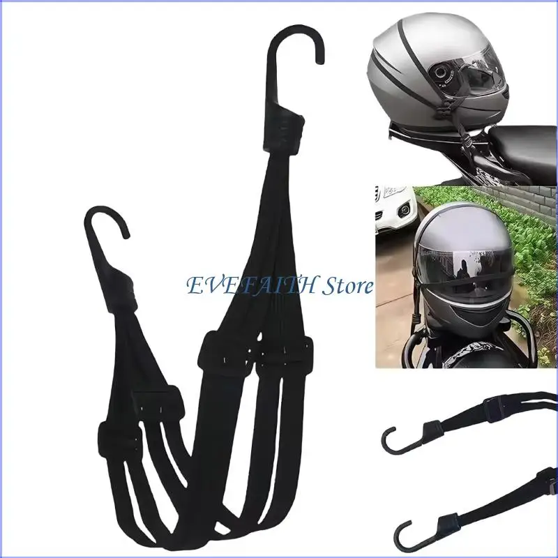 

124B Quick Install Elastic Luggage Tie Down Cord with Antislip Design for Motorcycle Helmets and Accessories