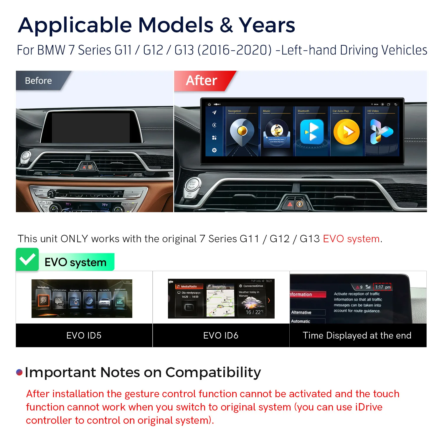 XTRONS 14.9 Android 14 Car Radio For BMW 7 Series G11 G12 G13 EVO System Wireless CarPlay Auto DSP GPS IPS Screen OCTA CORE 256G