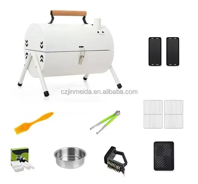 New Charcoal Grill Portable Tabletop Outdoor Barbecue Smoker For Camping