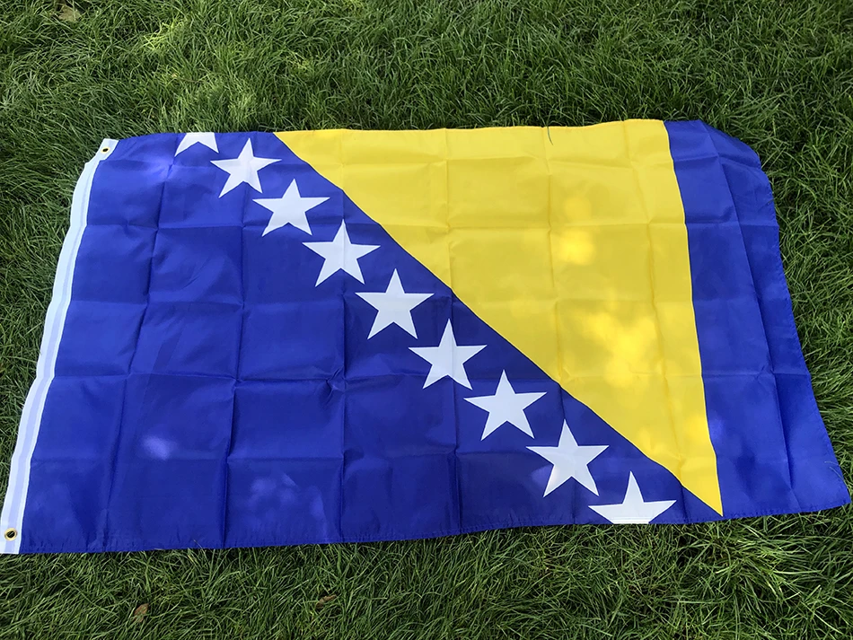 Bosnia and Herzegovina flag 90X150cm BIH BA Bosna Hercegovina Flag polyester Hanging National for home Decoration flag