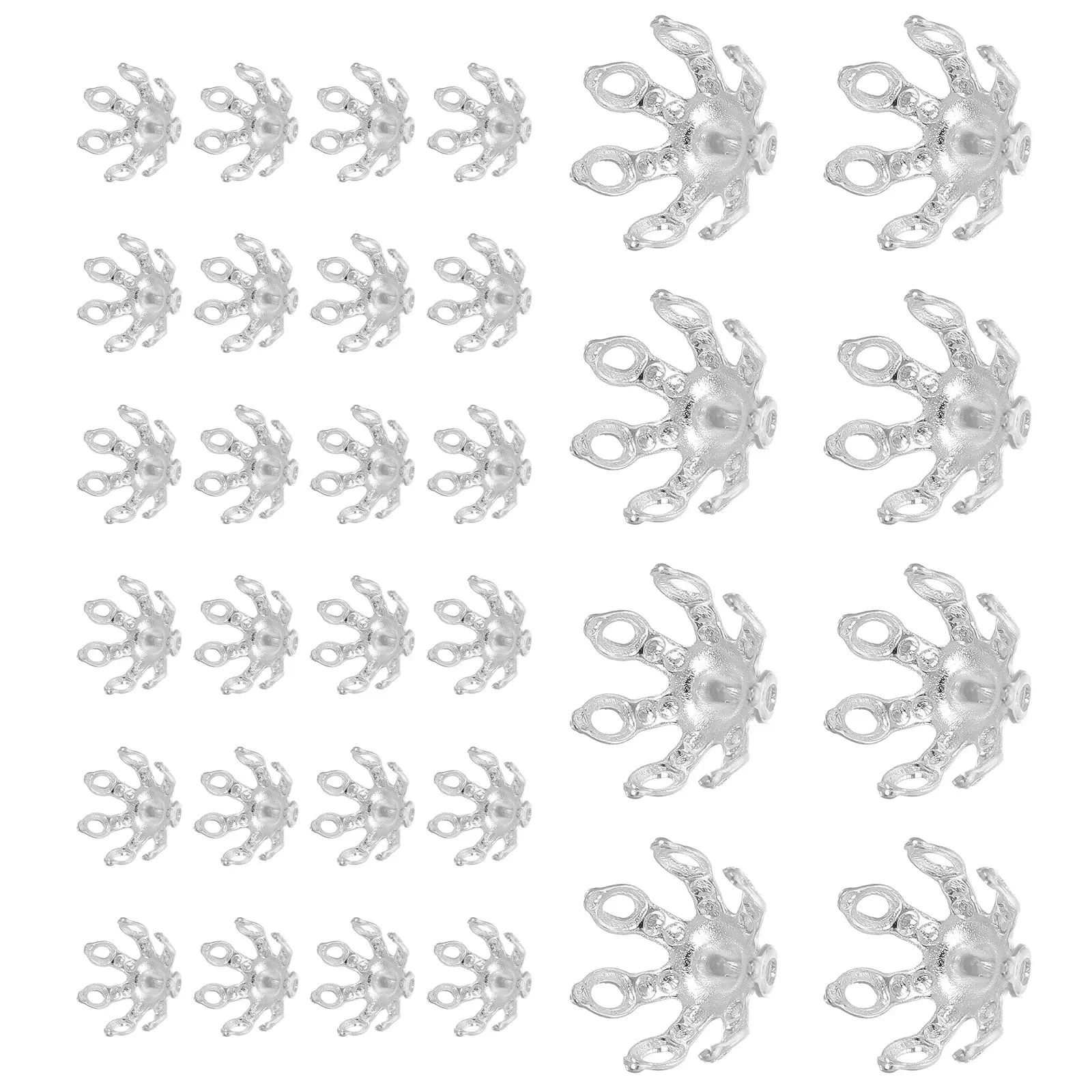 

100 шт. медных колпачков для бусин в форме цветка, 10 мм, в форме колокольчика, разделители для бусин, для изготовления ювелирных изделий, ожерелий, серег, подвесок, фурнитура для рукоделия