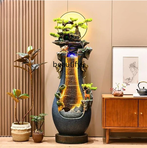 

Decoration Circular Fortune Fengshui Wheel Floor Living Room Rockery Fountain Company Opening Gifts