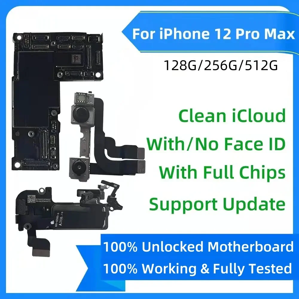 Fully Tested With Face ID For iPhone 12 Pro Max Motherboard Support Update CLean iCloud For iPhone 12 mini Logic board unlocked