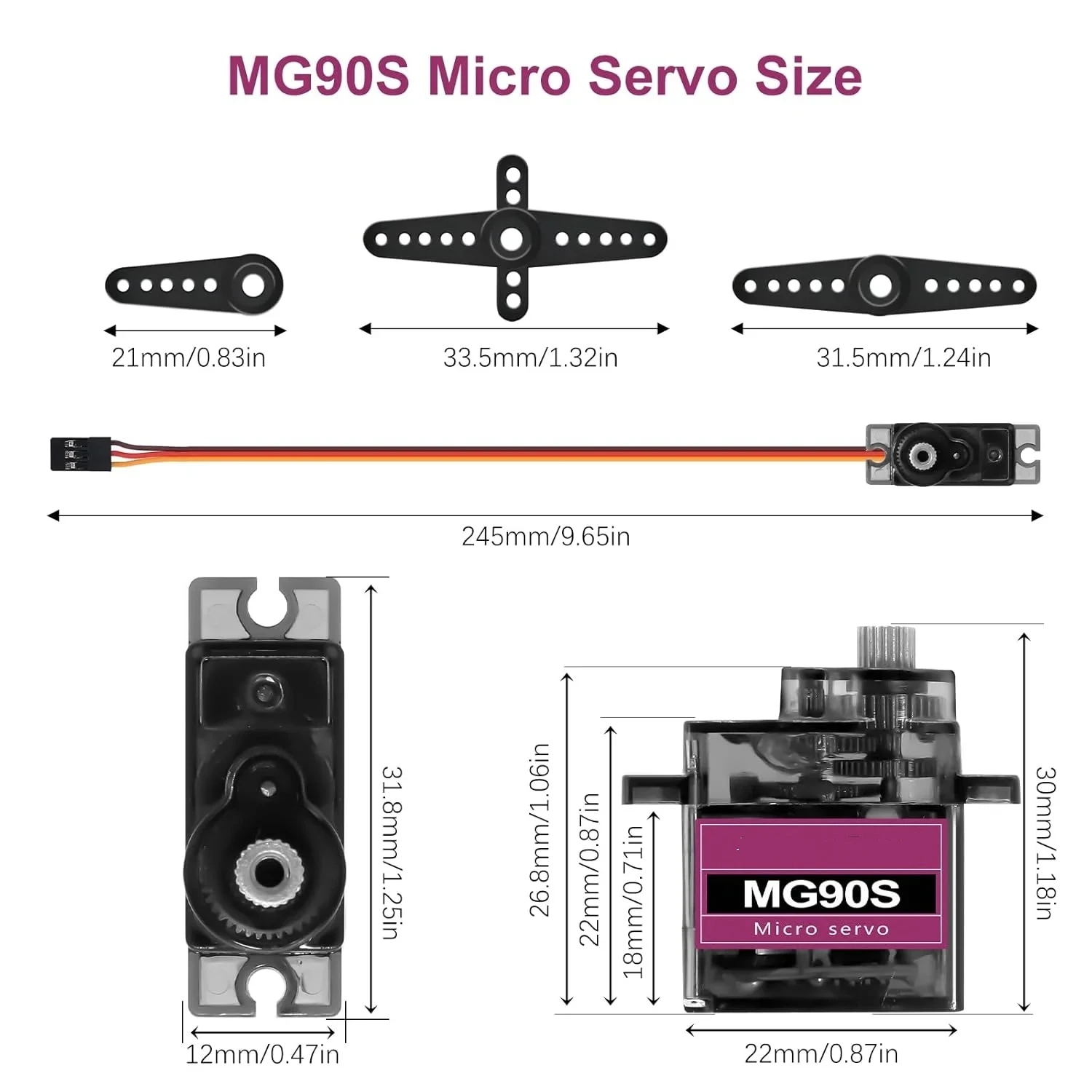 MG90S Servo 2/5/10 Pcs All Metal Gear 9g SG90 Upgraded Version For Helicopter Plane Boat Car Trex 450 RC Robot 180 360 Degree