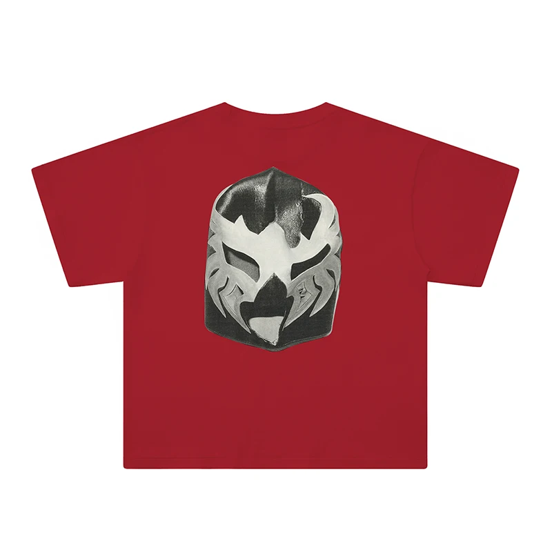 Hip-hop Style Oversized Short-sleeved Kanye West T Shirt Mask Star Graphic Print Round-neck Men Women Streetwear Loose Tops