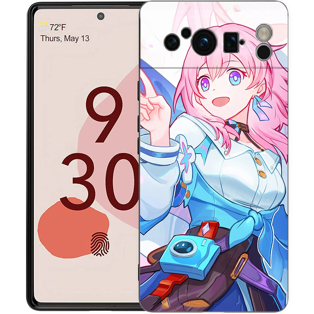 Honkai Star Rail Genshin Impact Phone Case For Google Pixel 8 7 6 Pro 6A 7A 5G Soft Silicone Shockproof TPU Black Cover Fundas