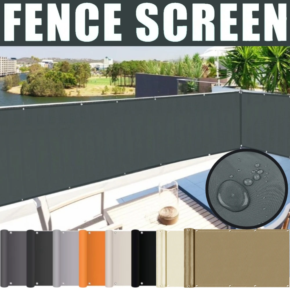 Malla de Sombreado y Privacidad Impermeable para Balcón, Patio, Jardín y Porche con Cuerda Cortavientos