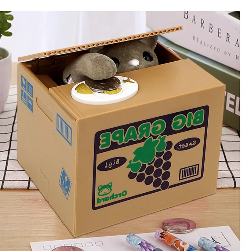 Cute Automated Panda Cat Steal Coin Bank Money Saving Box Electronic Money Boxes Kids Gift Piggy Banks Hot Sale