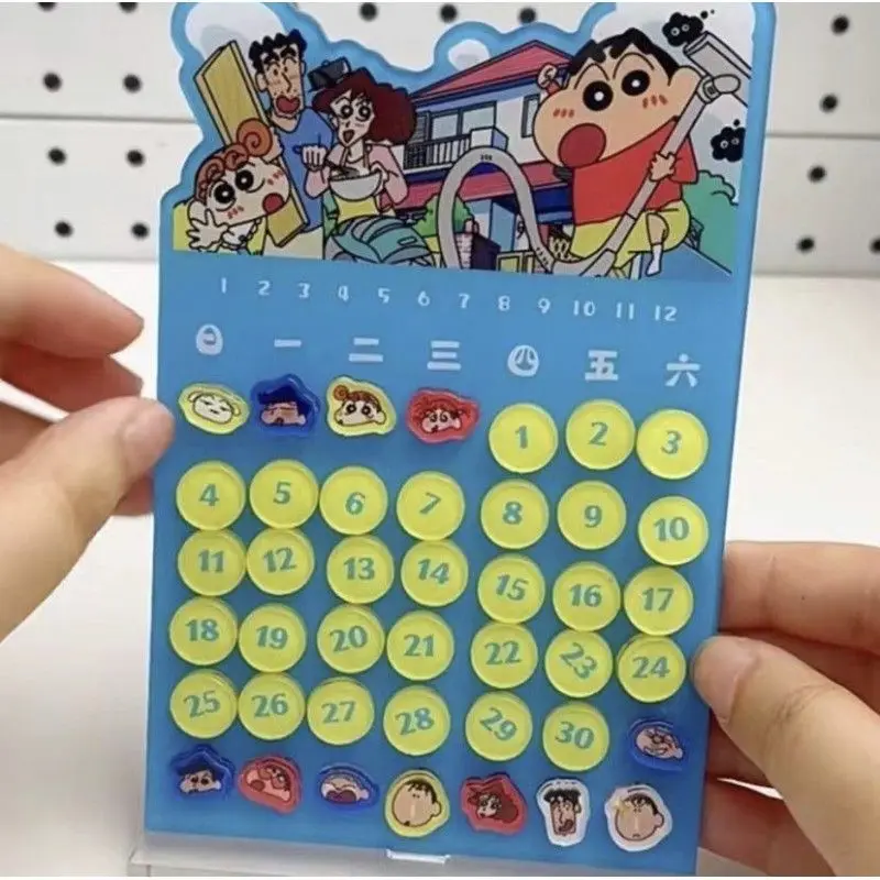 

Bandai Kawaii Anime Crayon Shin-Chan Diy Calendar Cute Sweet Cartoon Acrylic Tabletop Decoration Magnet Lovely Gifts for Kids