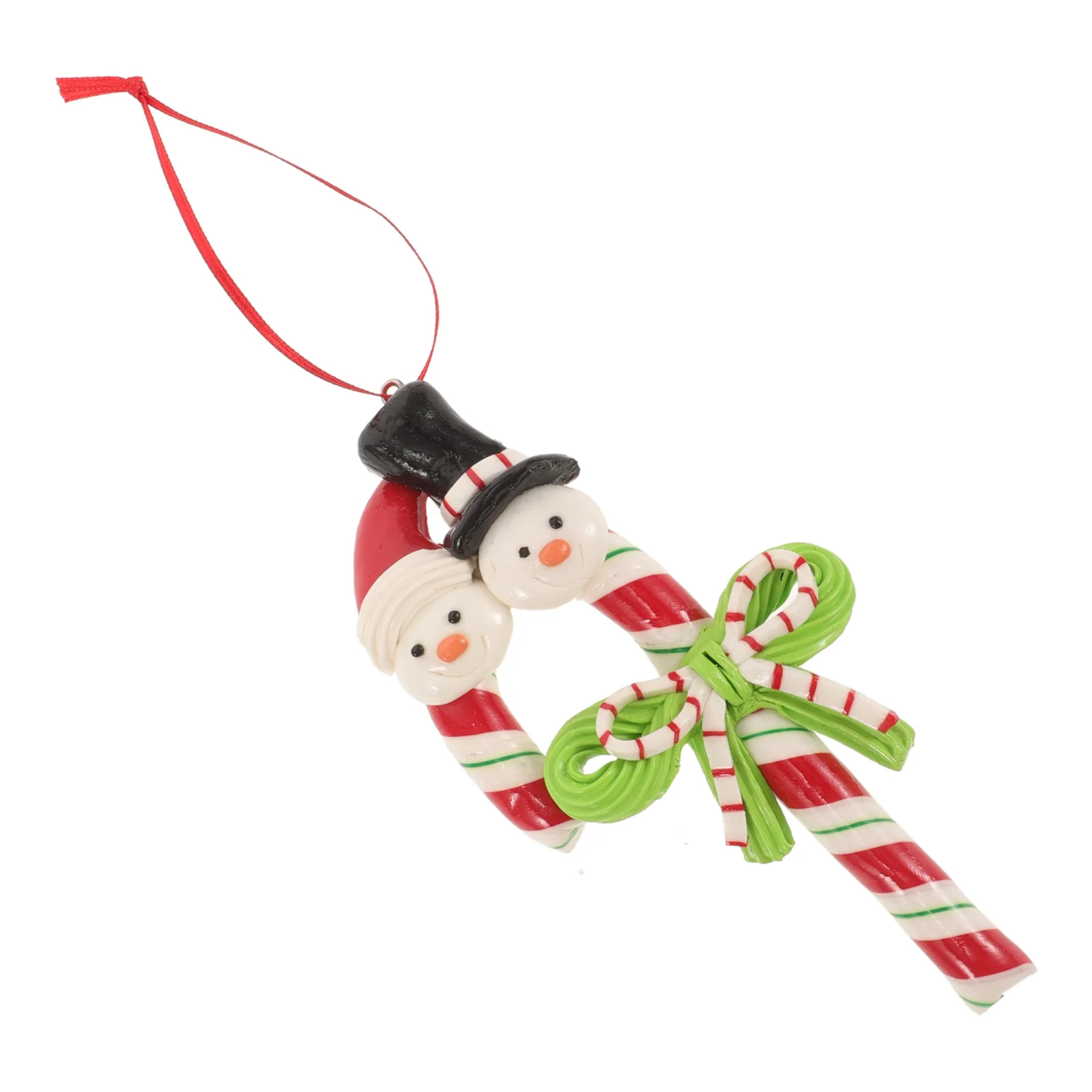 

Snowman Crutches Decorations Christmas Tree Hanging Pendant Soft Clay Props Creative Design Vibrant Colors Versatile Use Easy