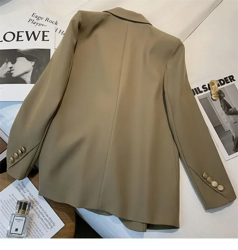 Khaki Women Suit 1 Piece Blazer Female Spring Office Lady Business Work Wear Jacket Girl Formal Casual Elegant Coat Prom Dress