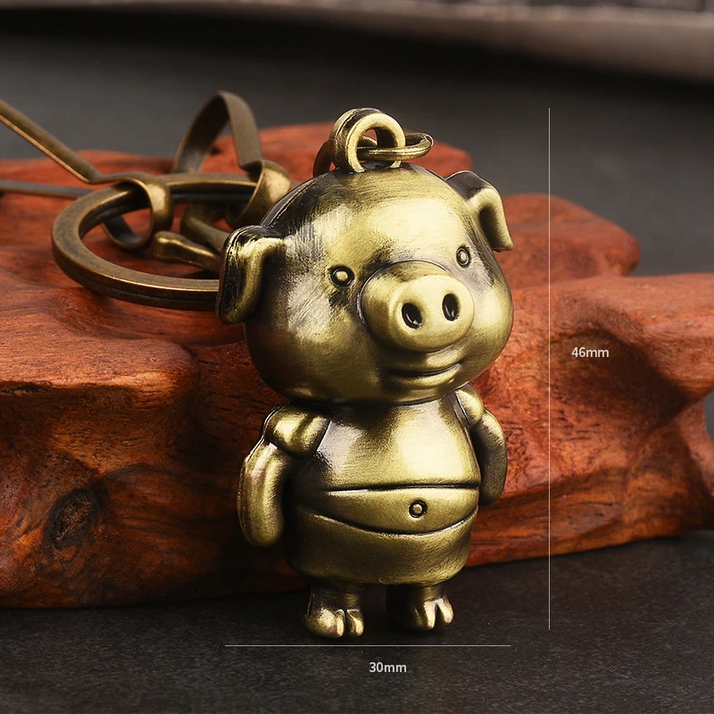Girl Cute Cartoon Animal Robot Key Chain Brass Decor Women Keychain Bag Pendant Charm Creative Key Ring Lovers Best Gift Jewelry