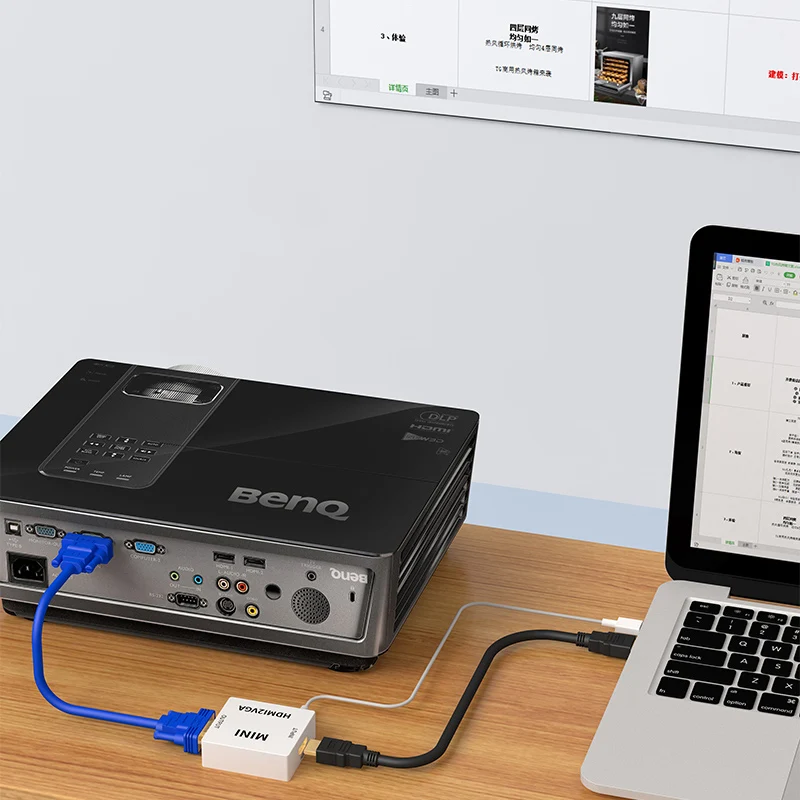 Mini HDMI To VGA Adapter HDMI2VGA Converter กับ Audio Analog HD 1080P สำหรับ PC แล็ปท็อปแท็บเล็ตจอแสดงผล HDMI VGA