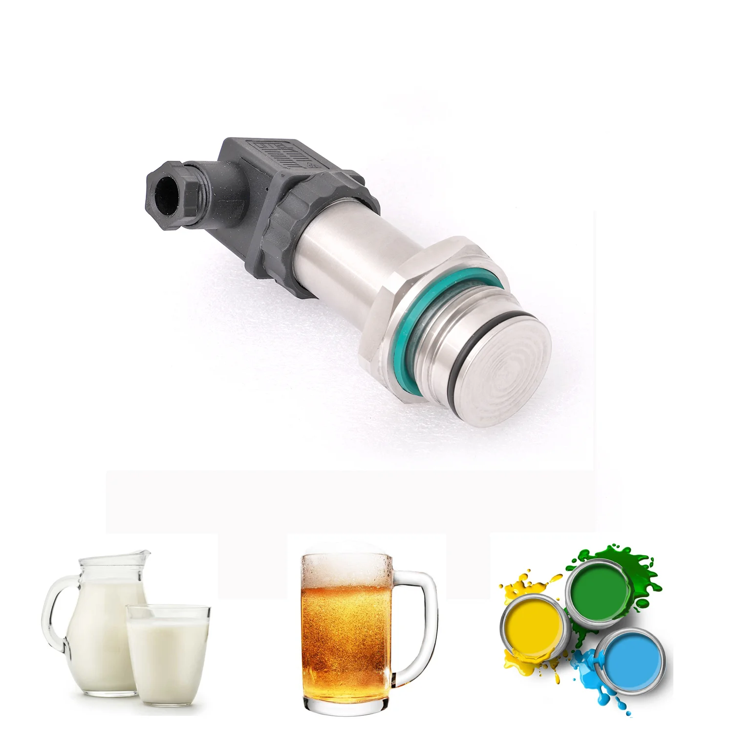 WTsensor Factory Flush Diaphragm Sensor 4-20ma Absolute Gauge Pressure Transducer Sanitary Pressure Transmitter for Food Drinks
