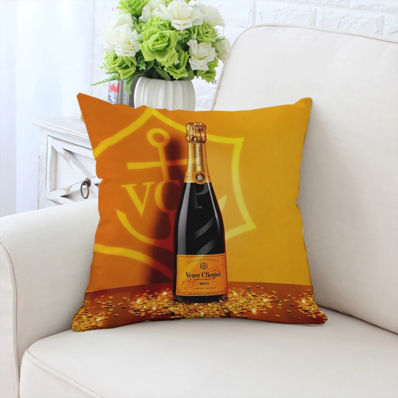 V-Veuve Clicquot Pillow Cases 45x45 Cushions Cover for Living Room Cushions Pillow Covers Decorative Luxury Bed Pillowcases Home