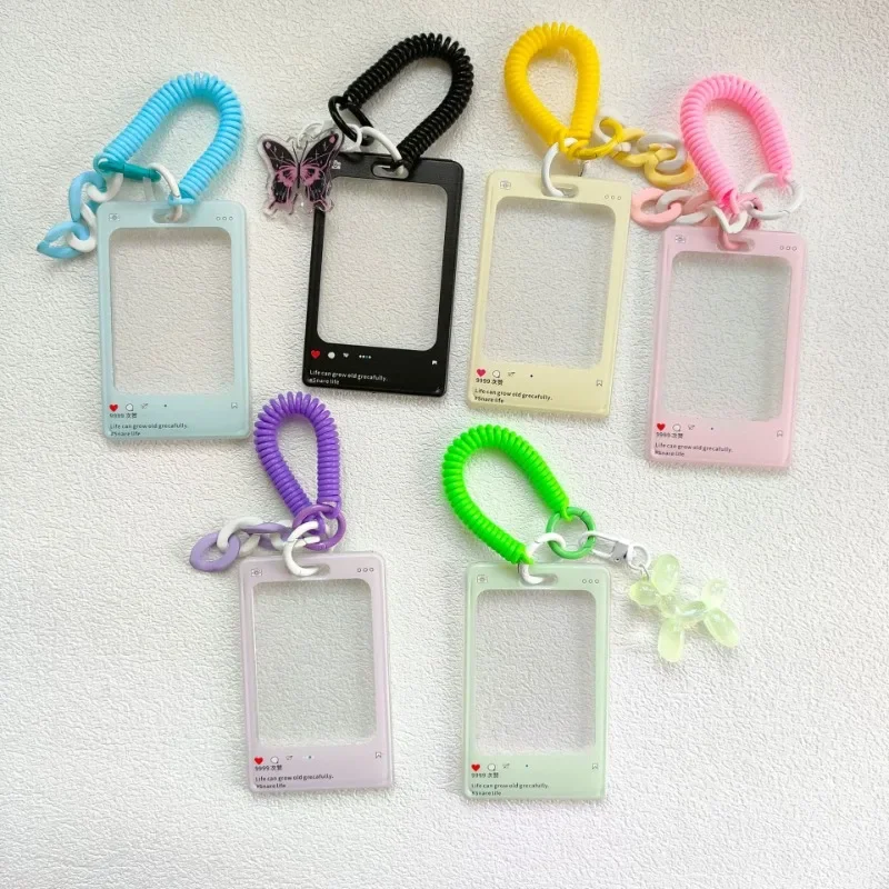 Card Cover Case Cute Keychain Wristlet Lanyard Colorful Heart RetractableLanyard with ID Card Holder Accessories Gifts for Women