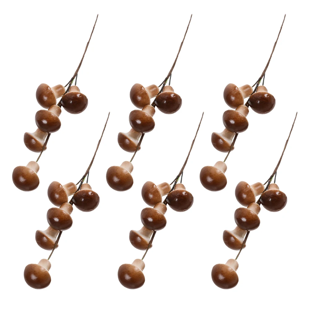 

6pcs Faux Mushroom Decoration Artificial Mushrooms Home Party Garden Accessories Mini Figures Plant Pot Decor