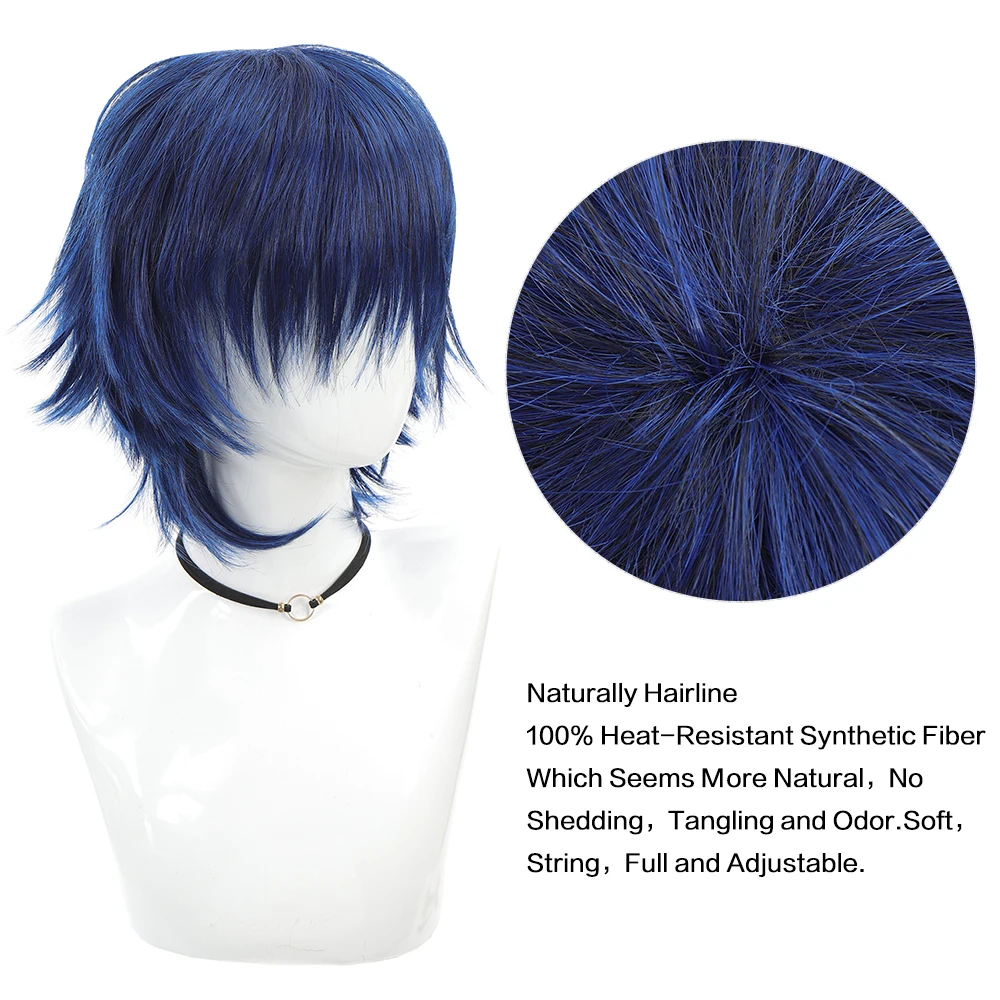 30cm Cosplay short Wig HSIU Black white purple blue red high temperature fiber Synthetic Wig Party Wig multi 12color