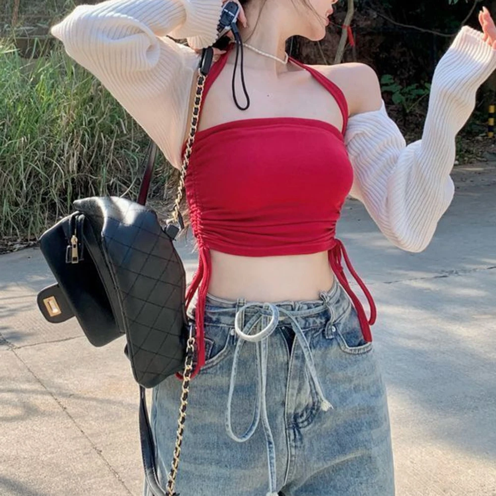 

One Shoulder Top Womens Tank Top Applicable For Female Brand New Condition Polyester Fabric Regular Clothing Length