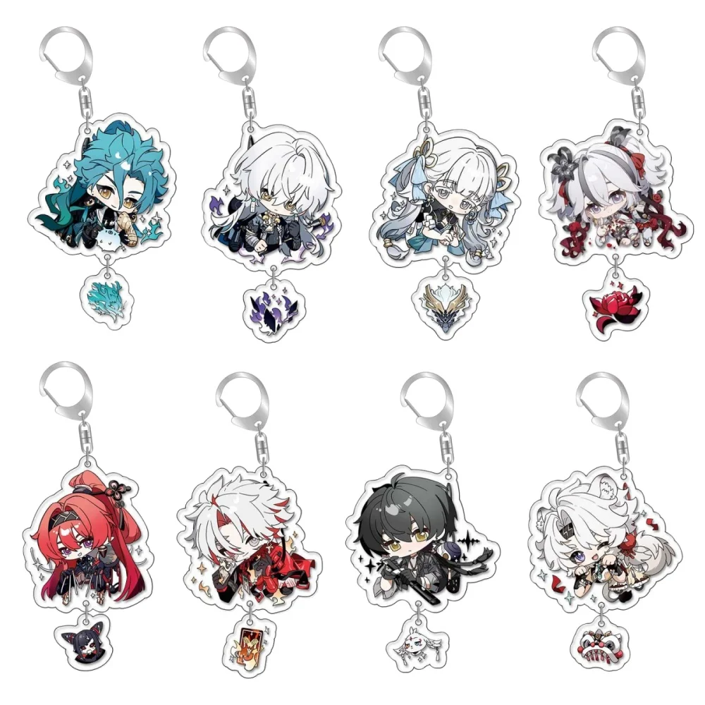 Fans Gift Charm Anime Game Wuthering Waves HD Figures Jiyan Yinlin CALCHARO Acrylic Keychain Bag Pendant Accessorie About6cm+2cm