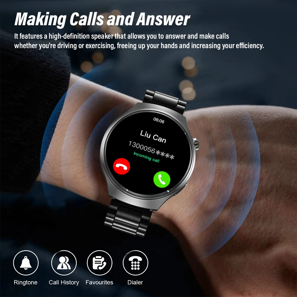 LAXASFIT Smart Watch1.52-inch Men's Smartwatch Women's Gift Sport Smartwatch Bluetooth Phone Watch Sport Watch Android IOS