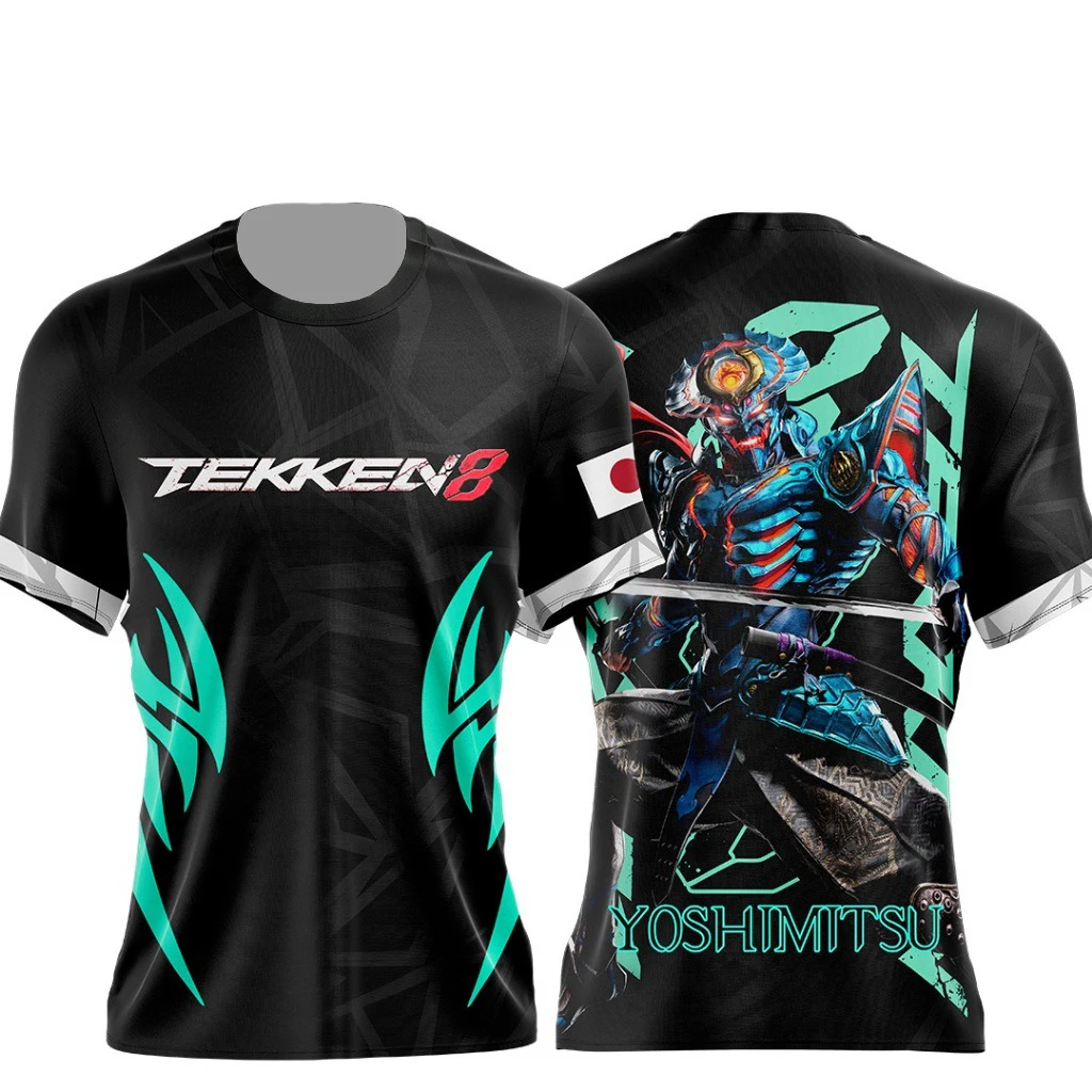 Sommerliches Casual 3D Tekken Jin Kazama Top Herren T-Shirt Damen T-Shirt Jungen Top Kinder Eltern-Kind Schnelltrocknend Kurzarm Kinder T-Shirt – Detail 7