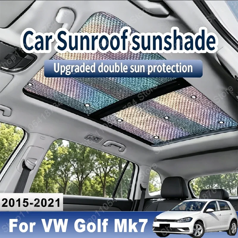 Sunroof Sunshade Suitable For VW Volkswagen Golf Mk7 MK7.5 2015~2021 2016 Car Panoramic Roof Heat Shield Window Sunshade Anti-UV