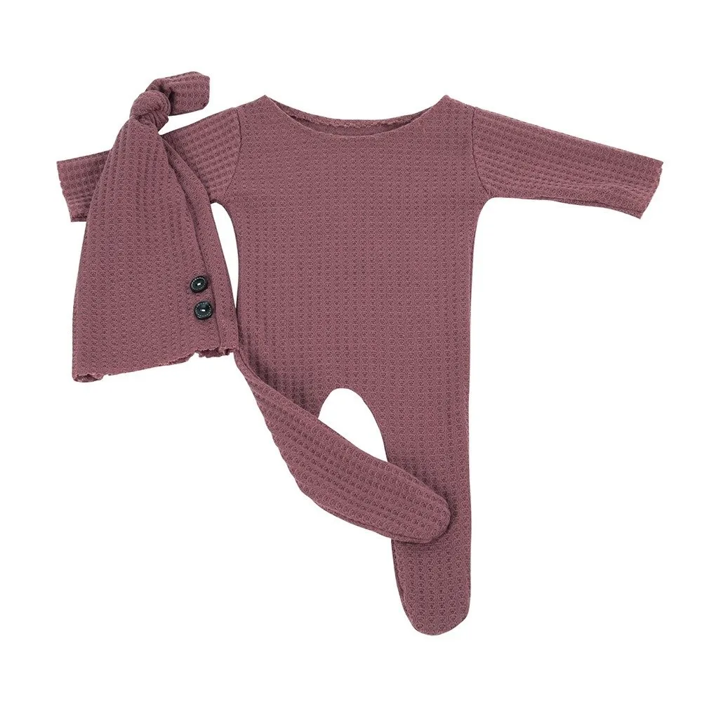 2 قطعة/المجموعة الإبداعية الوليد التصوير الدعائم الكروشيه متماسكة القدمين الوليد التقطت الصور الزي بلون أزرار الوليد الدعامة مجموعة